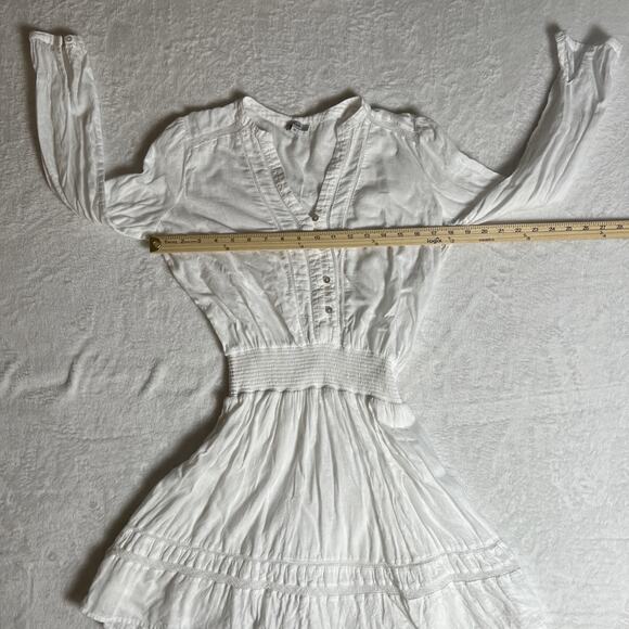 Rails Women’s Linen Blend Dress Size XS White Coachella Beachy Boho Cottagecore - Picture 6 of 8